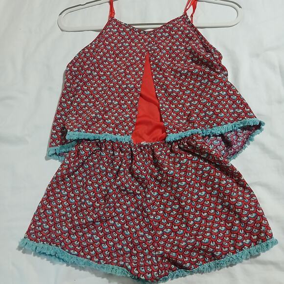 Vintage Havana L One-Piece Shorts Romper Boho fringed adjustable straps NWT - Picture 6 of 10